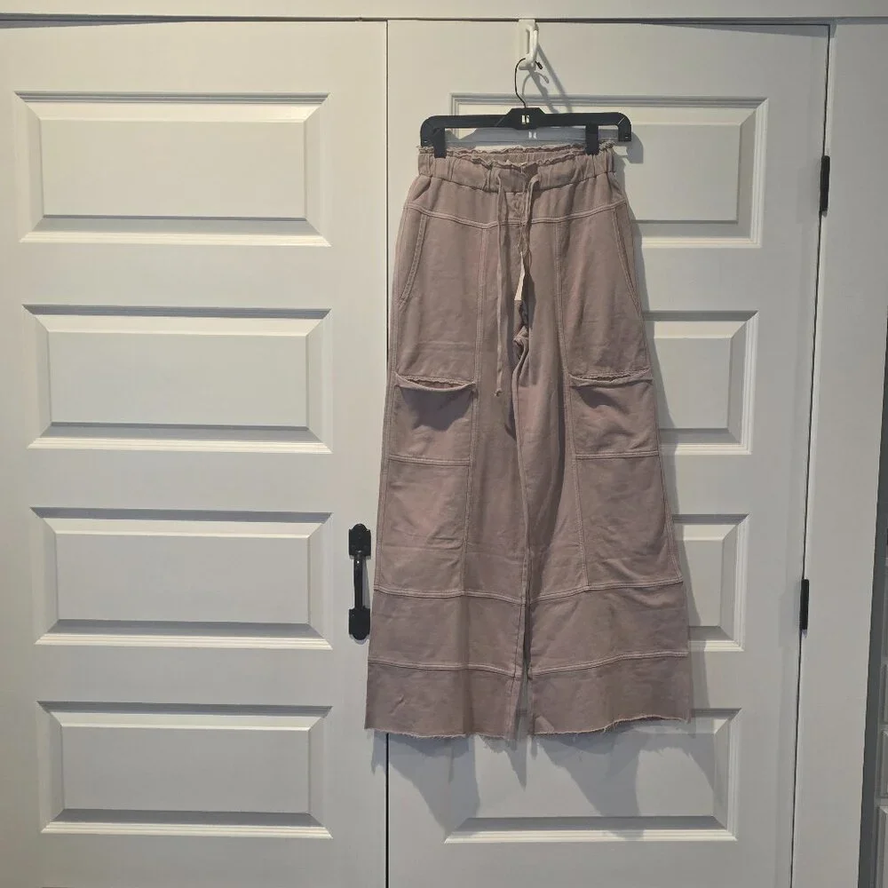 NWT: Easel Mineral Wash Wide Leg Pants - Picture 4 of 7
